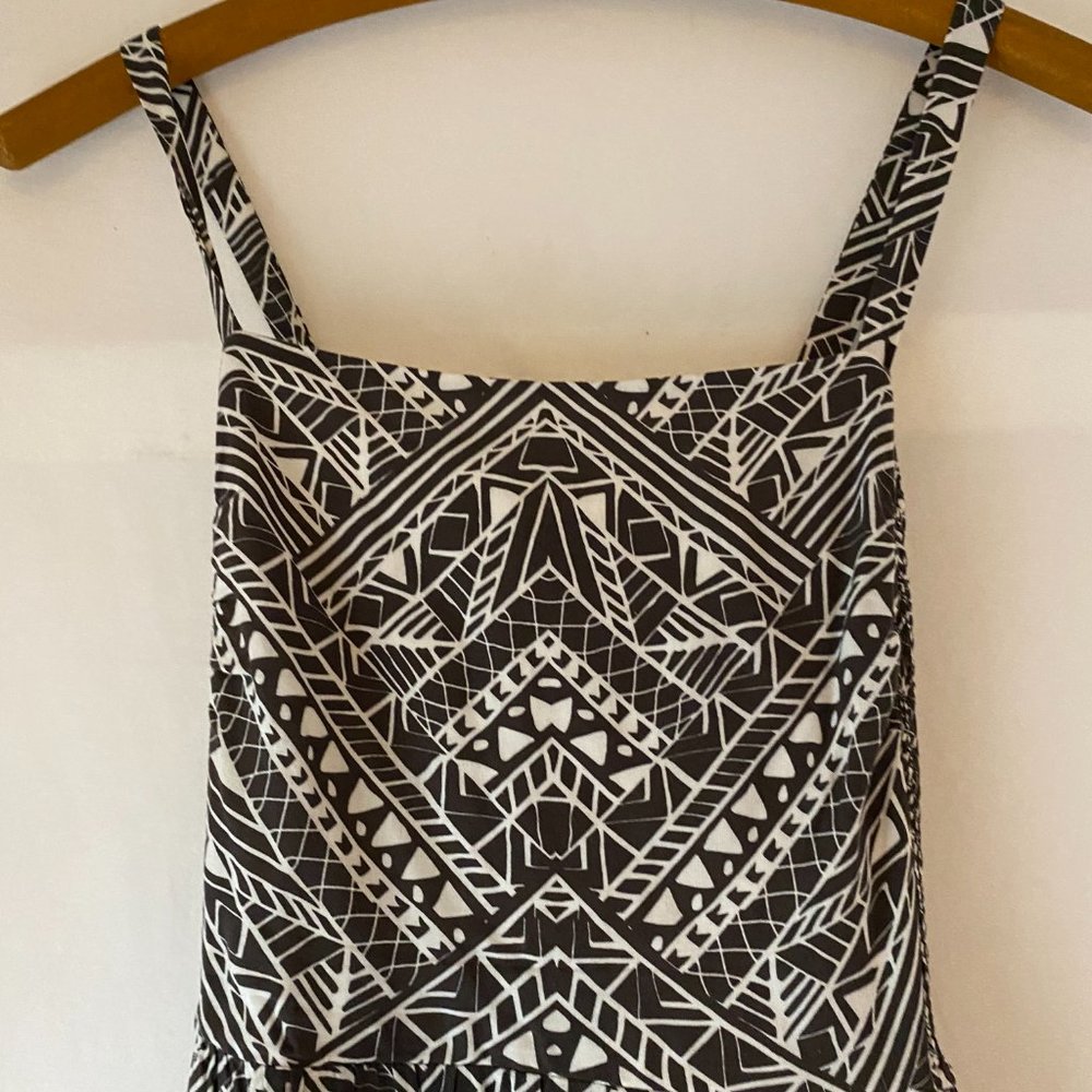 Patterned Brown-And-White Patterned Sundress With… - image 5